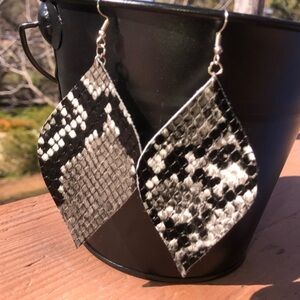 Snakeskin Leather Earrings
